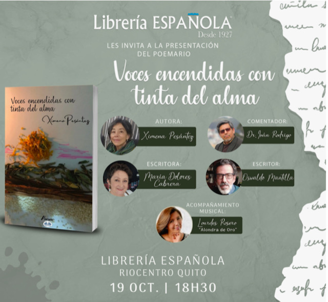 Librería Española afiche presentación poemario voces encendidas con ti